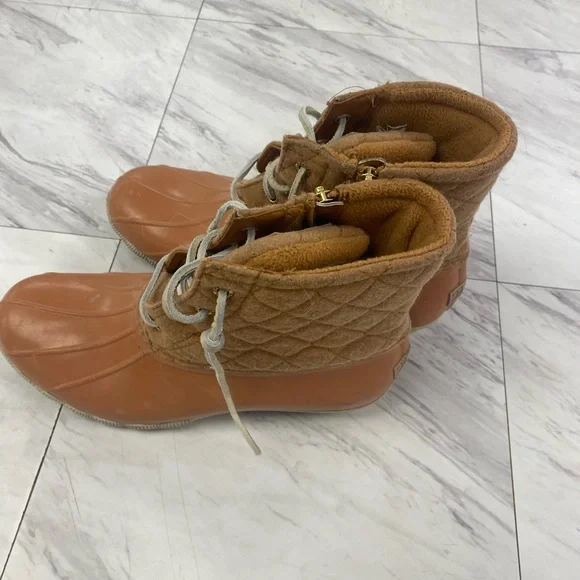 Sperry Women's Brown/Tan Waterproof Lace-Up Duck Boots - Picture 6 of 7